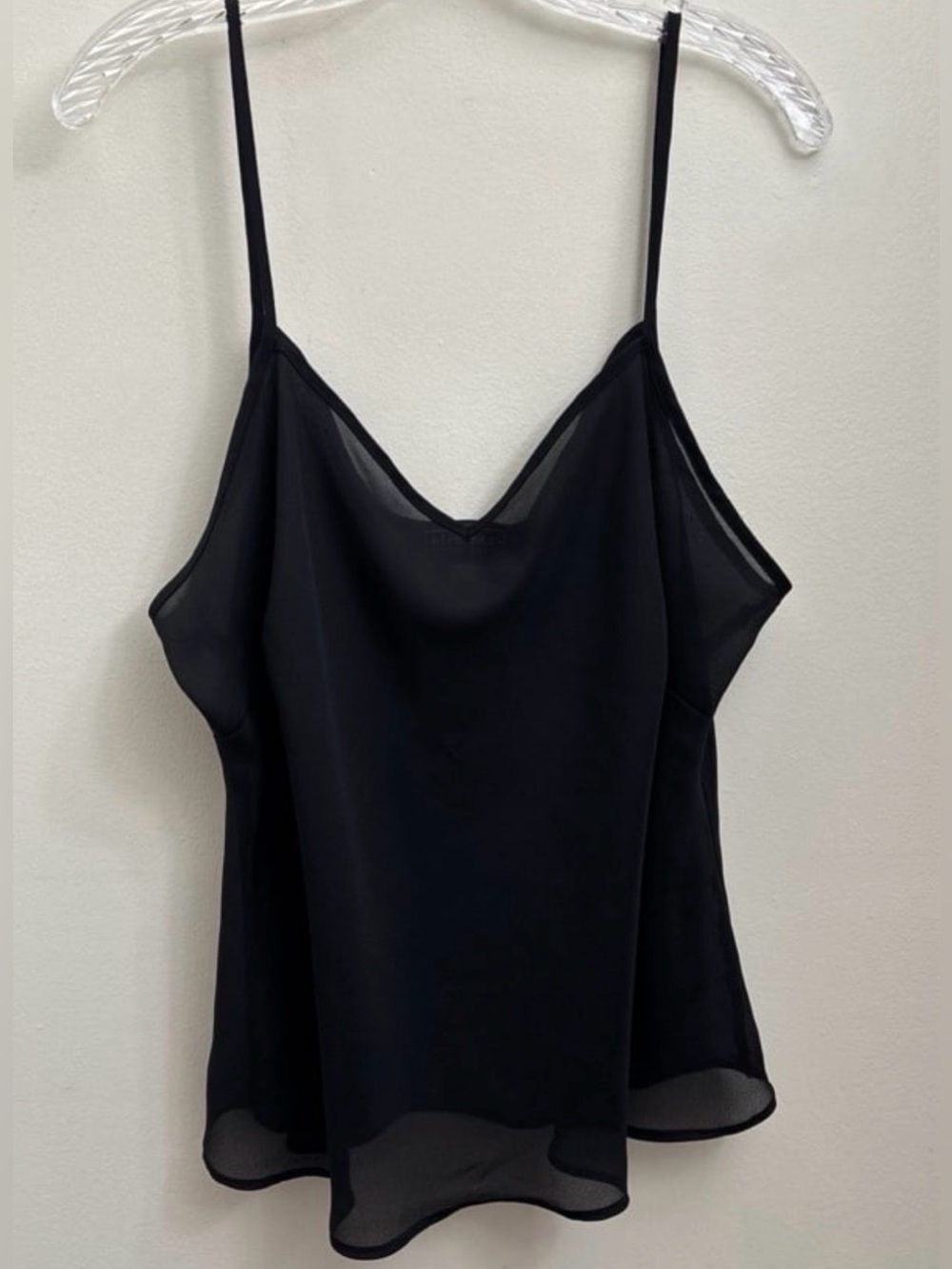 Elementz 2X Black Sheer V-Neck Spaghetti Strap Cami